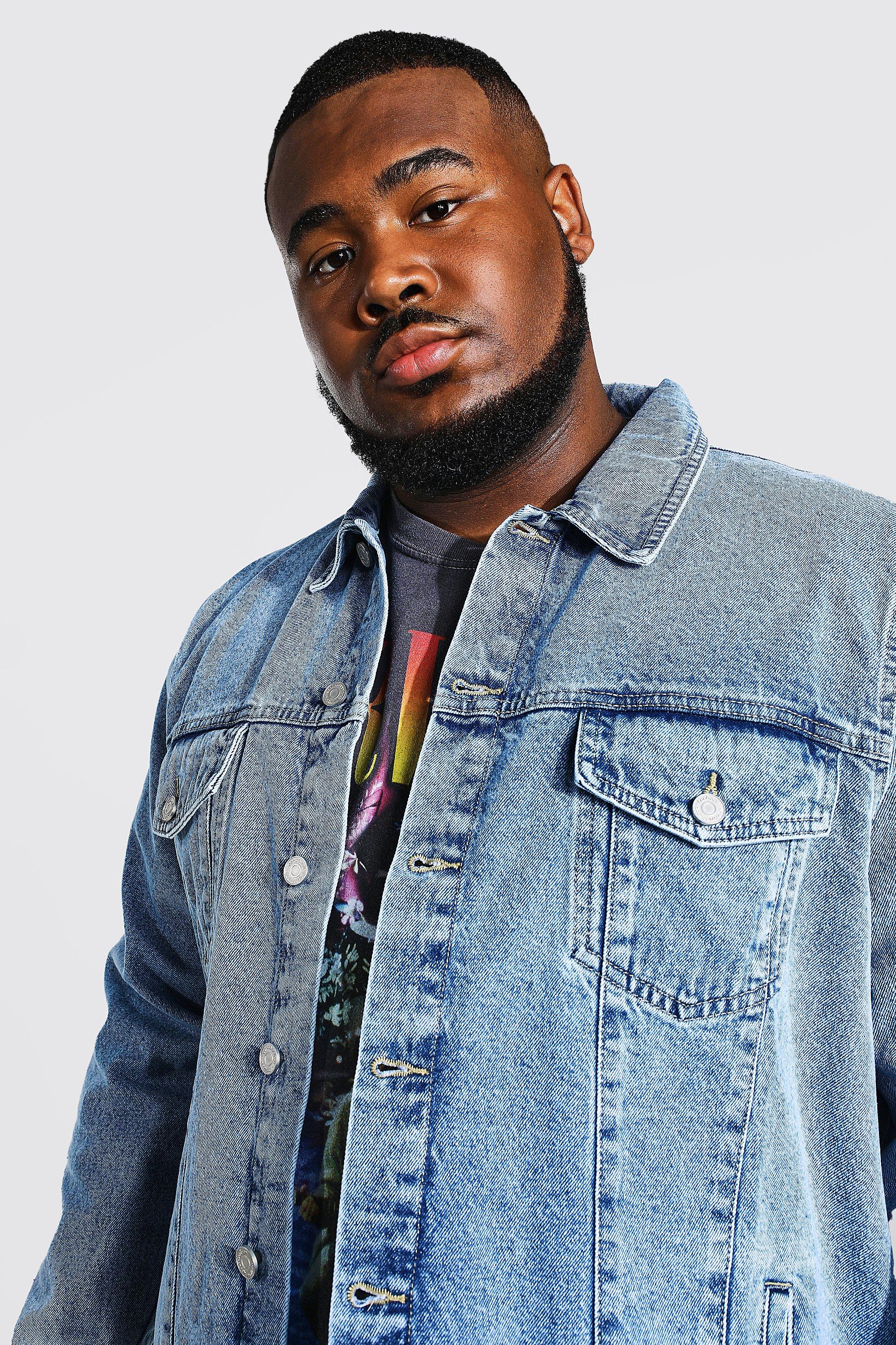 Plus Denim Jacket With Poly boohoo NZ
